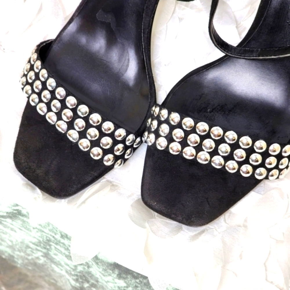 Tony Bianco shoes Sebastion black suede heels silver embellishment size 10 - Picture 13 of 17